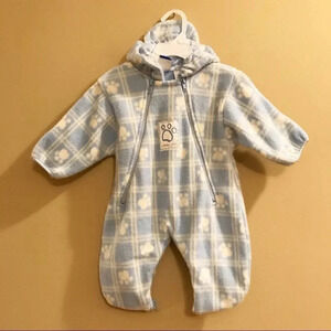 Vintage Lullaby Club Fleece Baby Bunting Blue